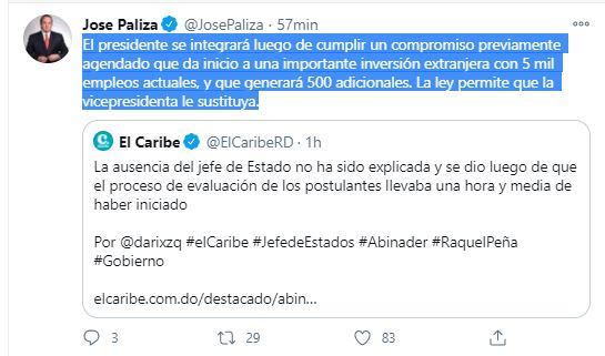 1610653810 72 Jose Ignacio Paliza confirma presidente Abinader se reintegrara a evaluacion