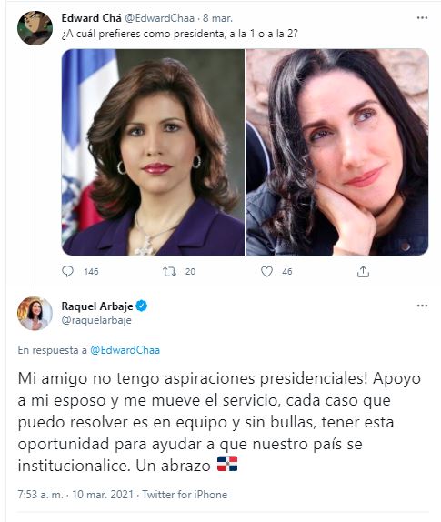 1615385707 789 Raquel Arbaje aclara que no tiene aspiraciones presidenciales