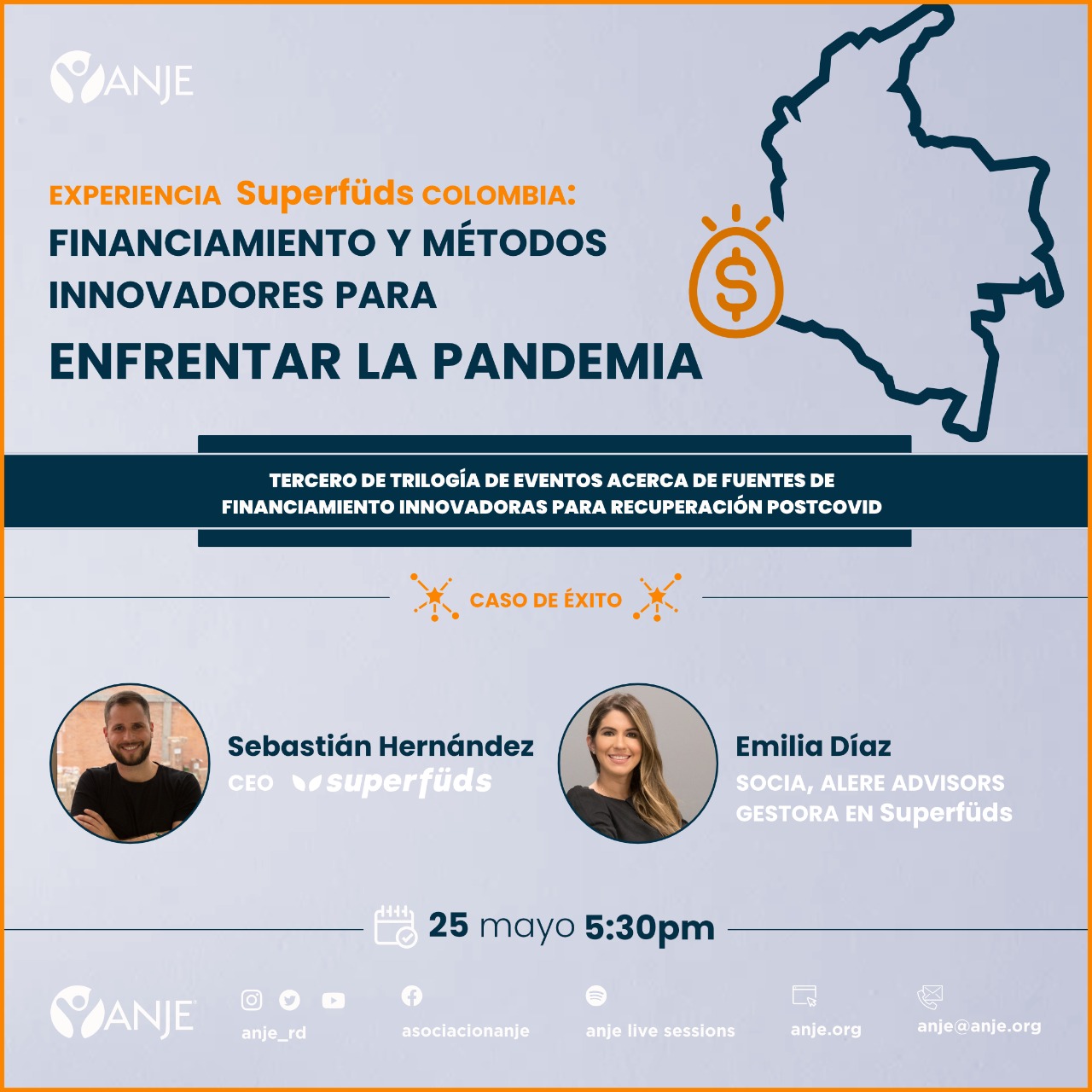 ANJE anuncia encuentro Experiencia Superfuds Colombia financiamiento y metodos innovadores