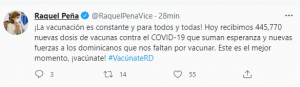 Llega otro lote de vacunas Pfizer a Republica Dominicana