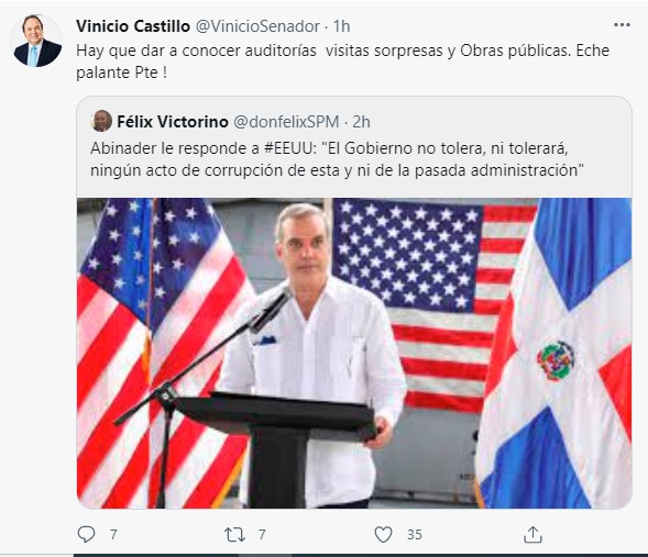 Vinicio Castillo dice informe EEUU pone lucha por la corrupcion
