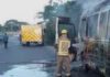 Incendio destruye autobús en Verón-Punta Cana dejando conductor grave