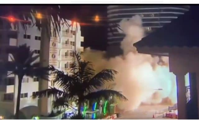 Video muestra derrumbe de edificio en Miami Beach